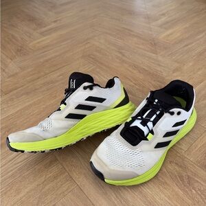 Adidas Men's Athletic Shoes - Cream and Neon Green